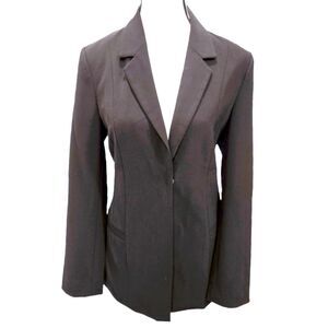 Contemporaine Simons Womens Size 8 Black Stretch Tailored Longline Blazer Jacket